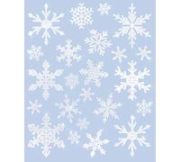 AVERY Zweckform Lot de 23 autocollants pour fenêtre - Flocons de neige de Noël (fabriqués en Allemagne - Film de décoration de Noël pour fenêtre, film amovible, pailleté) - 1 feuille/23 autocollants