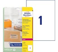 Avery-Zweckform L7567-25 Etiquette pour adresse 210 x 297 mm film de polyester transparent 25 pc(s) fixation permanente