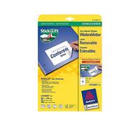 AVERY ZWECKFORM Lot de 5 Boites de 100 Etiquettes laser enlevable 99.1x139mm (25 feuilles) L4733REV-25
