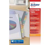 Avery Zweckform Lot De 5 Jeux D'intercalaires 6 Positions A4+ Polypropylène 18/100ème Onglets Personnalisables