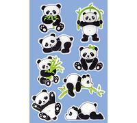 Avery Zweckform Lot de 8 autocollants brillants (autocollants panda à effet 3D, autocollants pour enfants, pour jouer, bricoler à collectionner) Art. 57297