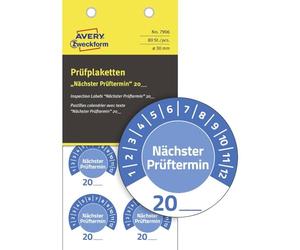 AVERY Zweckform Lot de 80 plaques de test autocollantes - Résistantes - Diamètre : 30 mm - Étiquettes de test en vinyle - 7906 - Bleues