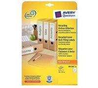 Avery Zweckform LR4760 - Blanc - 38 x 192 mm 175 étiquette(s) (25 feuille(s) x 7) étiquettes pour dossiers Blanc G