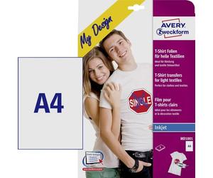 Avery Zweckform MD1001 Paquet de 5 feuilles A4 de transferts pour t-shirt à textile clair (Import Allemagne)