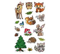 Avery Zweckform métallique Stickers 17 Étiquettes, motif animaux de la forêt