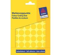 Avery Zweckform Pastilles Adhésives Diamètre 18 mm Jaunes Contenu: 1056 Pièces (3377)