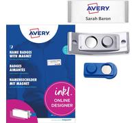 Avery Zweckform POL20MA66-20DR, étiquettes de nom, 68 x 22 mm, 20 étiquettes / 120 étiquettes à insérer / 5 feuilles