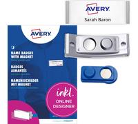 Avery Zweckform POL30MA66-10DR, Badges, 70 x 30 mm, 10 badges / 36 étiquettes à insérer / 2 feuilles