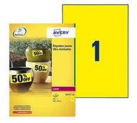 Avery Zweckform - Polyester - adhésif - jaune - A4 (210 x 297 mm) 20 étiquette(s) étiquettes G