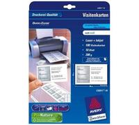 Avery Feuilles pour cartes de visite C32011-10 – Paquet 10, 200g mat, bords lisses, blanc