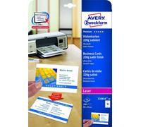 AVERY Zweckform Quick & Clean Cartes de visite satinées ultra blanches 220 g/qm 100 pièces