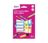 AVERY Zweckform RESMI30S Children's Name Stickers Pens Pack of 30 (50 x 10 mm, P