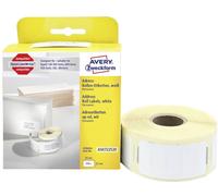 AVERY - Pack de 1 rouleau de 500 étiquettes autocollantes, Format 54 x 25mm, Idéales pour imprimer une adresse, Adhésif permanent, (AS0722520)