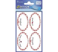 Avery Zweckform Sachet 8 Etiquettes Pour Bocaux En Papier Motif Ovale À Carreaux