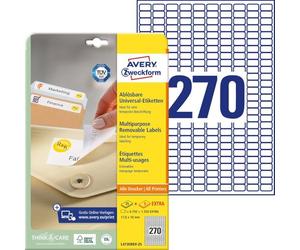 AVERY/Zweckform Stick+Lift étiquettes, 17,8x10mm, blanches