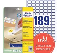Avery Étiquettes Stick+Lift L4731REV-25 – 25,4 x 10 mm – blanches décollables – 5760 pièces