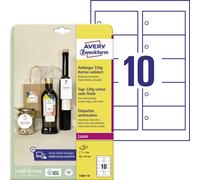 Avery-Zweckform T2001-10 Étiquettes pour pendentif 90 x 50 mm carton ultra-blanc 100 pc(s) colle temporaire imprimante laser