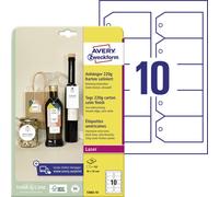 Avery-Zweckform T2002-10 Étiquettes pour pendentif 90 x 50 mm carton ultra-blanc 100 pc(s) colle temporaire imprimante laser