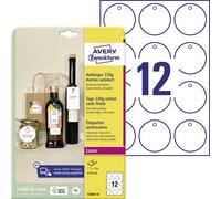 Avery Zweckform T2004-10 Etiquette A4 Ø 60 mm carton ultra-blanc 120 pc(s) colle temporaire Étiquettes pour pendentif
