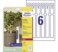 Avery-Zweckform T3008-10 Étiquettes à boucles 250 x 25 mm Polyester blanc 60 pc(s) colle temporaire imprimante laser couleur