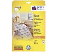 Avery Étiquettes universelles 6121 38 x 21,2 mm papier blanc fixation permanente 1950 pcs