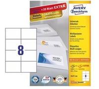 Avery-Zweckform 3475-200 Etiquette universelles 70 x 36 mm papier blanc 5280 pc(s) fixation permanente imprimante à jet d'encre