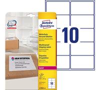 Avery Weatherproof Shipping Labels étiquette auto-collante Blanc 250 pièce(s)
