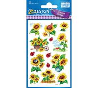 AVERY Zweckform Z Design autocollants tournesols & coccinelles 2 feuilles à 14 autocollants