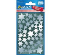AVERY Zweckform ZDesign autocollant de Noël "étoiles" argenté 2 feuilles à 48 autocollants