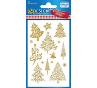 AVERY Zweckform ZDesign Autocollants de Noël "Arbres" 2 feuilles à 15 autocollants