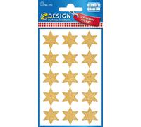 AVERY Zweckform ZDesign autocollants de Noël "étoiles" or 2 feuilles à 15 autocollants