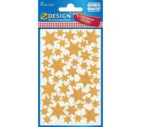AVERY Zweckform ZDesign autocollants de Noël "étoiles" or 2 feuilles à 44 autocollants
