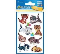 AVERY Zweckform ZDesign autocollants KIDS "Chats" 3 feuilles à 8 autocollants