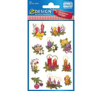 AVERY Zweckform ZDesign Étiquettes de Noël "Arrangements" 2 feuilles à 11 autocollants