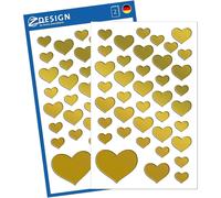 Avery Zweckform Zdesign Sticker Creative "Coeurs", Doré