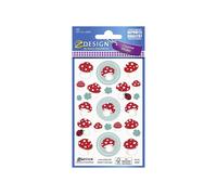 AVERY Zweckform ZDesign Sticker CREATIVE "Glückspilze" 2 feuilles à 21 étiquettes