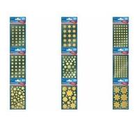 AVERY Zweckform 52807 Lot de 42 autocollants de Noël étoiles dorés (fabriqués en Allemagne, papier glacé, décoration de Noël autocollante pour cartes, cadeaux, sacs) 2 feuilles/21 autocollants étoiles