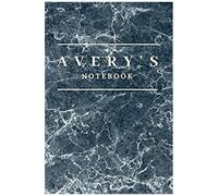 Avery's Notebook: Personalised Custom Notebook For Avery: Beautiful Marble Effect Notebook Notepad Jotter - Makes A Special Personal Gift And Present For Avery
