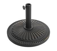 Avestar 15 kg Pied de Parasol Rond pour l'Extérieur, Socle Lesté avec Bouton Rotatif pour Mâts de Parasol Ø38-48 mm, Adapté pour Le Jardin, la Terrasse, Noir avec Bord Doré