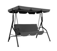 Avestar Balançoire Suspendue pour Jardin avec Coussin Amovible et Toit Réglable - Gris Anthracite