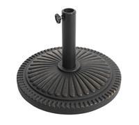 Avestar 15 kg Pied de Parasol Rond pour l'Extérieur, Socle Lesté avec Bouton Rotatif pour Mâts de Parasol Ø38-48 mm, Adapté pour Le Jardin, la Terrasse, Noir avec Bord Doré