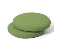 Avestar Lot de 2 Coussins de Chaise d'Extérieur Ronds avec Attaches et Fermeture à Glissière, Tissu Résistant aux Intempéries, Housses Lavables 38x3.6 cm, pour Jardin, Terrasse, Balcon, Vert