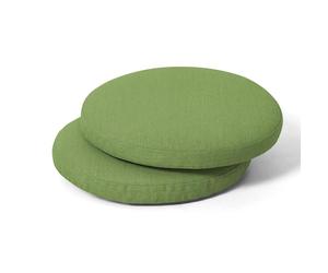 Avestar Lot de 2 Coussins de Chaise d'Extérieur Ronds avec Attaches et Fermeture à Glissière, Tissu Résistant aux Intempéries, Housses Lavables 38x3.6 cm, pour Jardin, Terrasse, Balcon, Vert