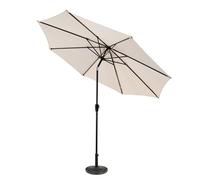 Avestar Parasol de Jardin 228 cm avec Pied, Manivelle et Bouton d'Inclinaison, 8 Baleines en Fer, Mât en Aluminium, Résistant au Soleil et à la Pluie, pour le Jardin, la Terrasse et la Piscine, Beige