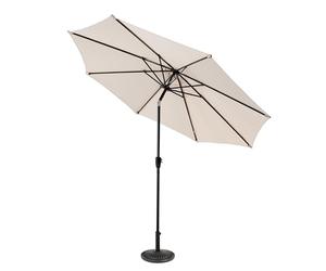 Avestar Parasol de Jardin 228 cm avec Pied, Manivelle et Bouton d'Inclinaison, 8 Baleines en Fer, Mât en Aluminium, Résistant au Soleil et à la Pluie, pour le Jardin, la Terrasse et la Piscine, Beige