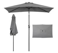 Avestar Parasol de Jardin Rectangulaire Extérieur 212x134 cm, Inclinable à Manivelle, Protection UV et Imperméable, 6 Arceaux Renforcés, Pour Jardin, Piscine, Terrasse, Sans Pied, Gris