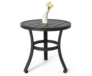 Avestar Table D'appoint Métallique D'extérieur, Table De Patio Résistante Aux Intempéries 51 Cm, pour Terrasse, Piscine, Balcon Ou Intérieur, Noir