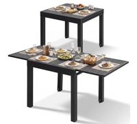 Avestar Table de Jardin Rectangulaire Alu Extensible 80-160 cm Noir