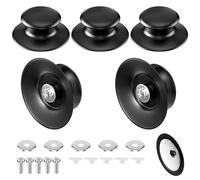 Avesteir 5 PCS poignée couvercle casserole, bouton de couvercles cocotte en fonte universel, Boutons de rechange en bakélite, pot lid handle, Résistants à la chaleur, avec vis, pour Poêle, Marmite