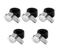 Avesteir Lot de 5 sifflet Arbitre, sifflets de Sport, siflet Puissant et Net, Metal siffler, avec Une Longe en Nylon Amovible, pour Les Entraîneurs,Arbitres, Sauveteur, Sports, Randonnée (Argent)